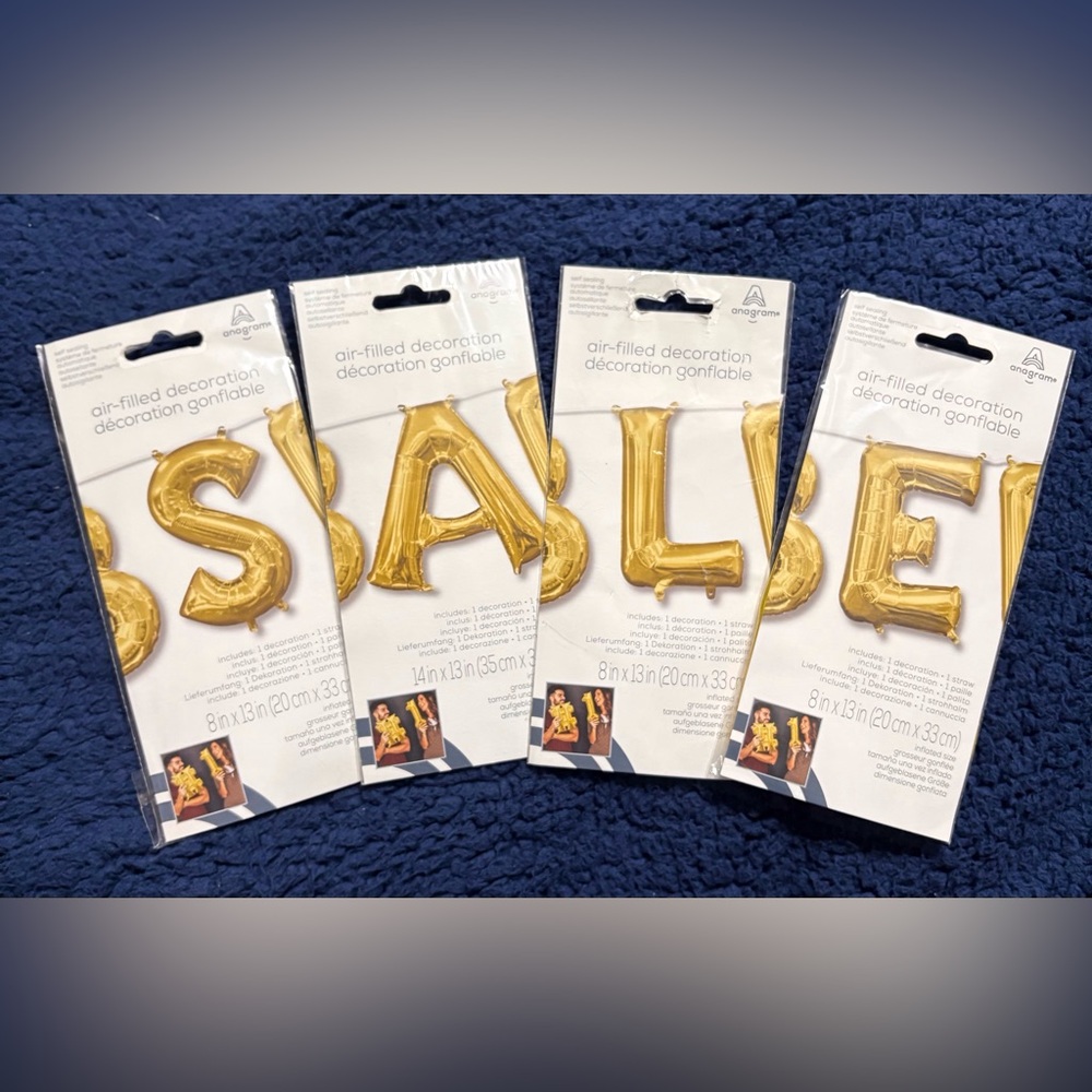 Gold Letter Balloons - Home Party Supplies